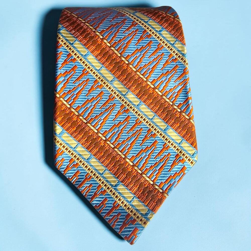 Vintage Resilio Sophisticate Wide Necktie Lazarus 1970s Geometric Retro 5"
